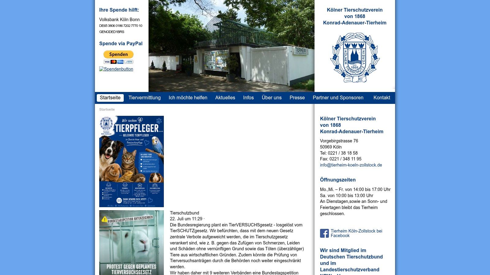 Kölner Tierschutzverein von 1868 Konrad-Adenauer-Tierheim