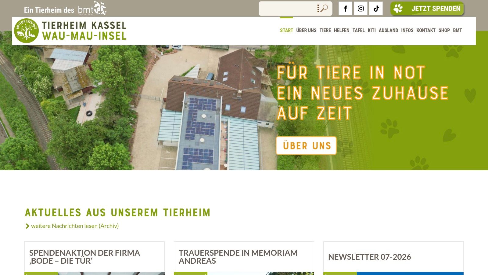 Wau-Mau-Insel Kassel – Tierheim des bmt (Bund gegen Missbrauch der Tiere e.V.)