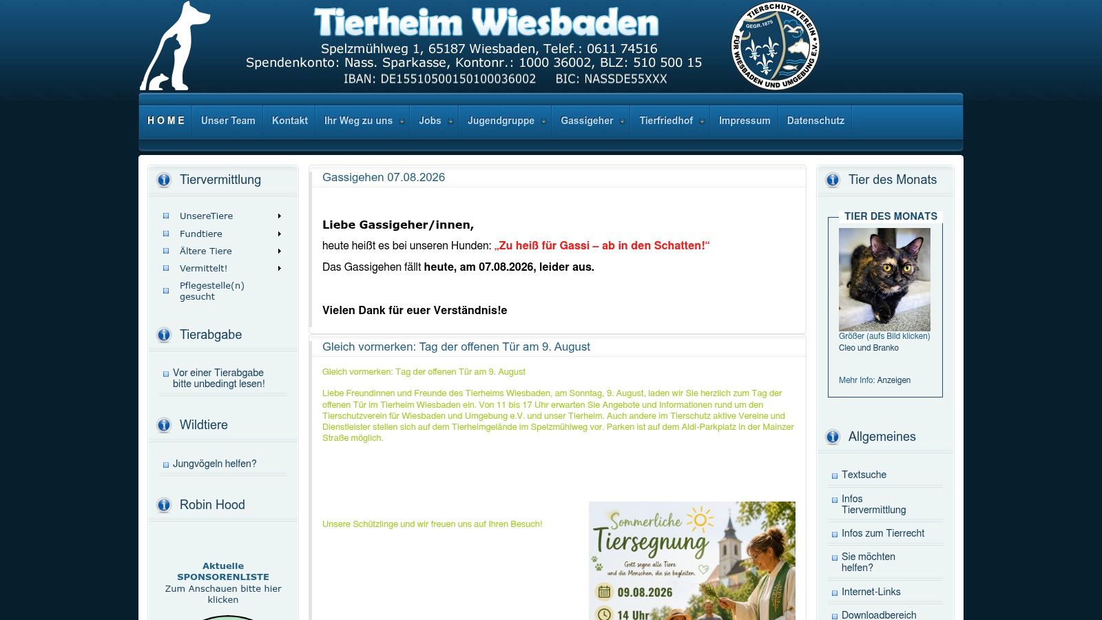 Tierschutzverein für Wiesbaden und Umgebung e.V. – Tierheim Wiesbaden